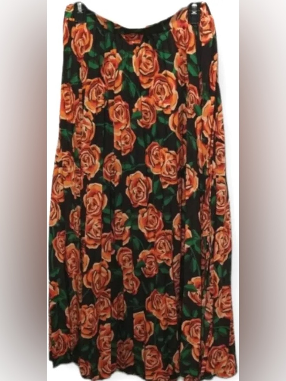 LuLaRoe Maxi Skirt with Orange Rose Print